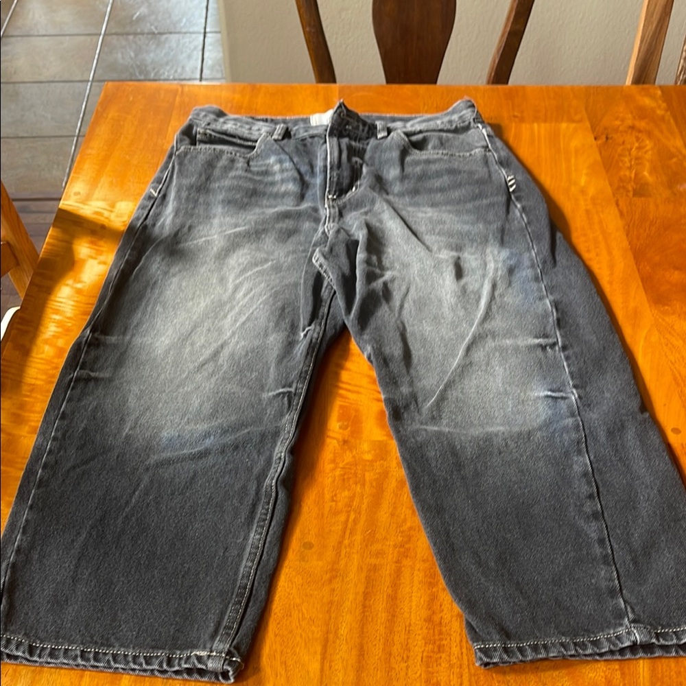 BDG Black Relaxed Jeans with Distressed Detailing